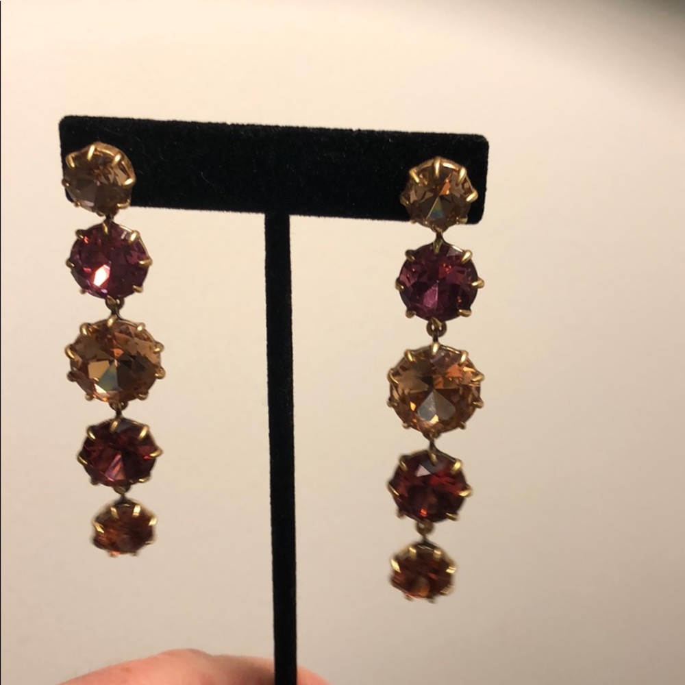 JCrew round crystal drop earrings